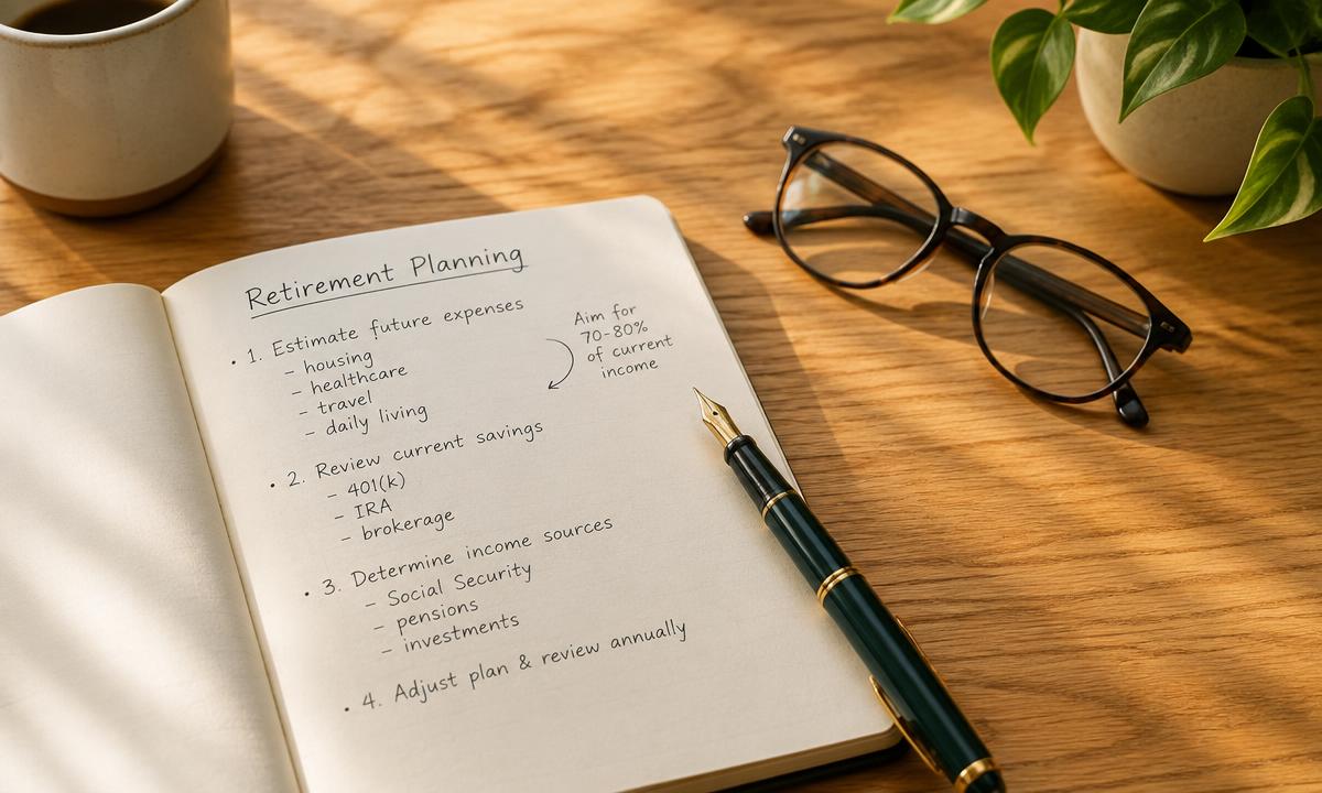 Planning notebook on a desk